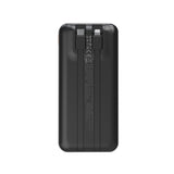 Wozinsky WFC-15B 20000mAh 22.5W PD20W Powerbank med indbygget Lightning og USB-C kabler - sort