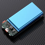 Wozinsky WFC-15B 20000mAh 22.5W PD20W Powerbank med indbygget Lightning og USB-C kabler - sort