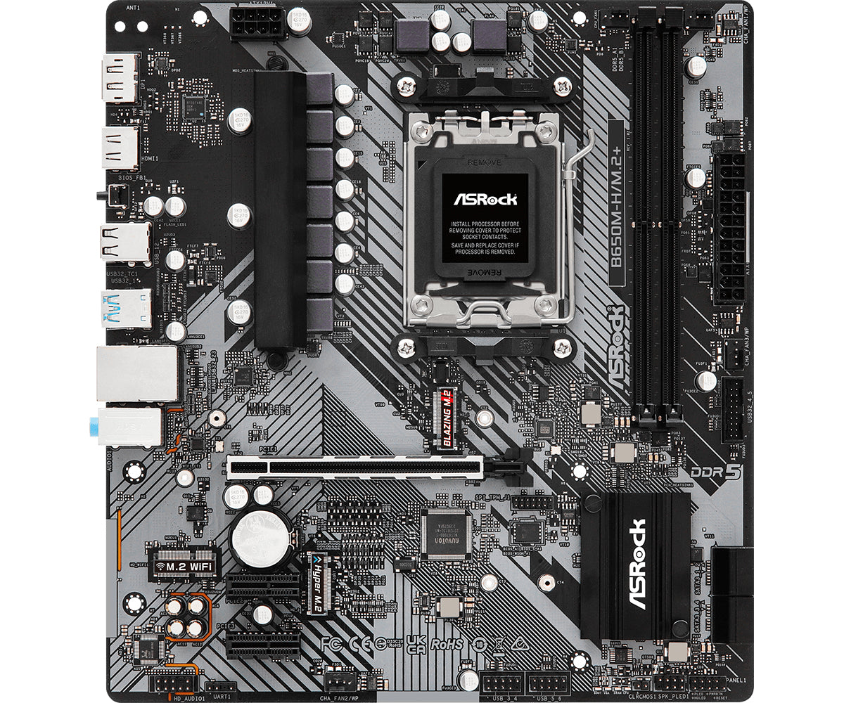 Asrock B650M-H/M.2+ Motherboard Micro ATX AM5 Socket DDR5