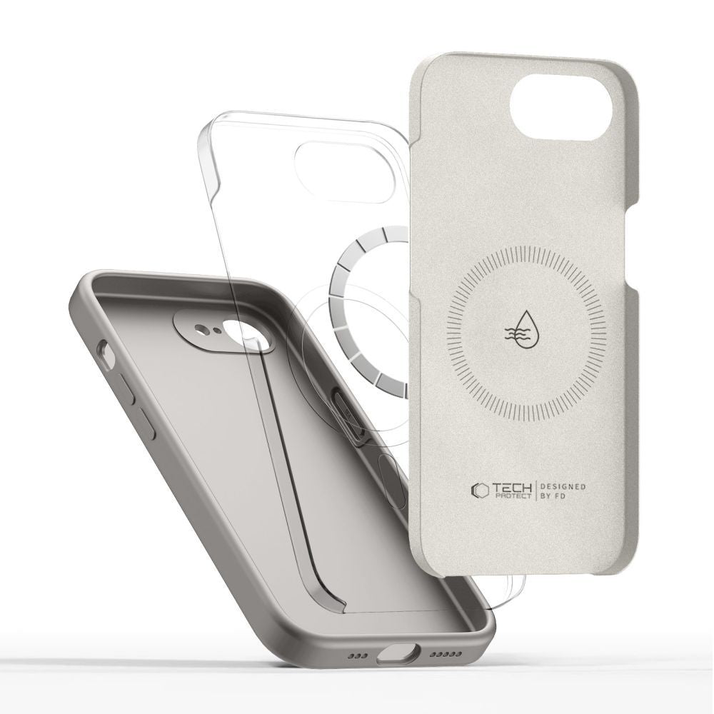 Tech-Protect Silicone MagSafe Case til iPhone 16E / 17E - Grå