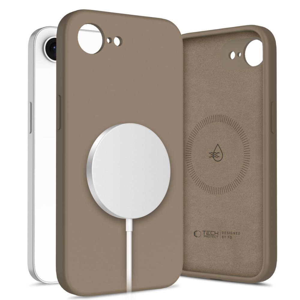 Tech-Protect Silicone MagSafe Case til iPhone 16E / 17E - Brunt