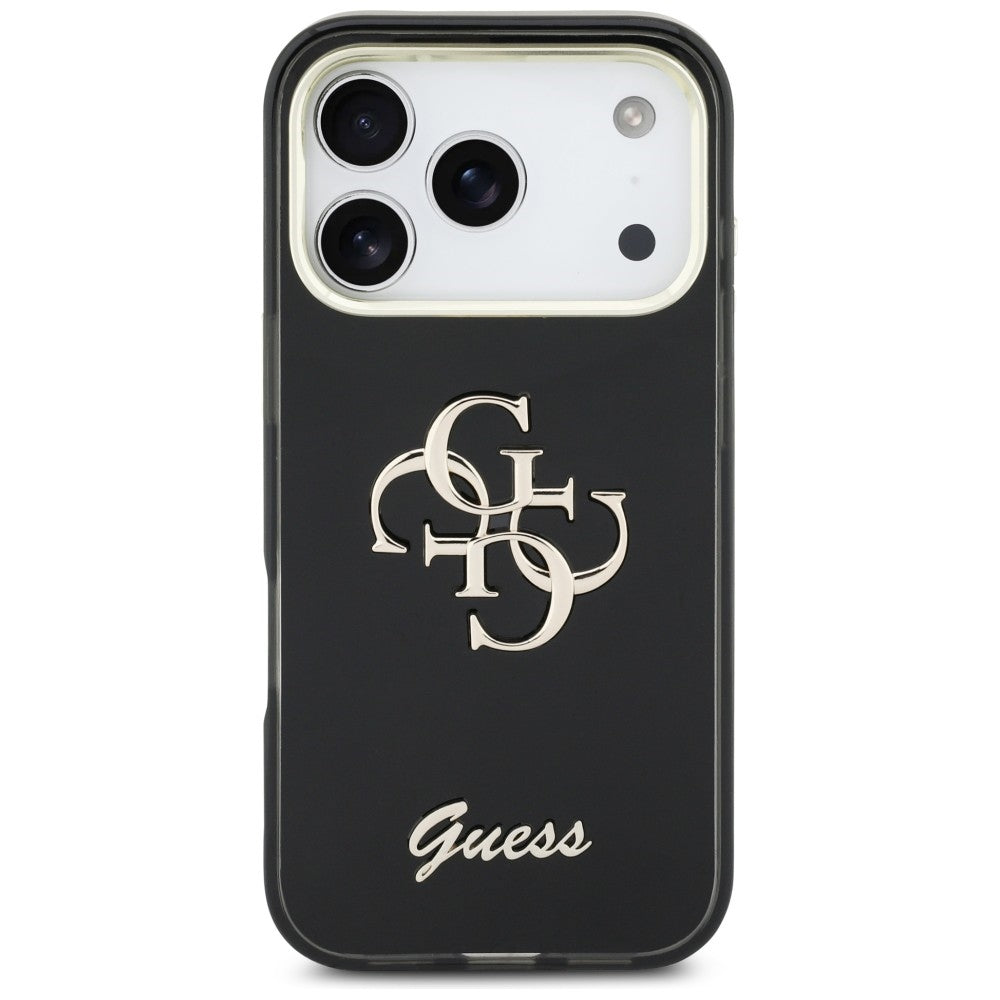 Guess IML 4G Script Metallæske til iPhone 17 Pro - sort