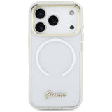 Guess IML Gradient Script Metal MagSafe Case til iPhone 17 Pro - Hvid