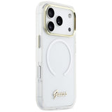 Guess IML Gradient Script Metal MagSafe Case til iPhone 17 Pro - Hvid