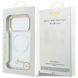 Guess IML Gradient Script Metal MagSafe Case til iPhone 17 Pro - Hvid