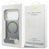Guess IML Gradient Script Metal MagSafe Case til iPhone 17 Pro Max - sort