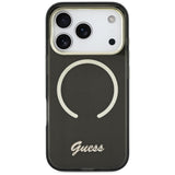 Guess IML Script Metal MagSafe Case til iPhone 17 Pro Max - sort