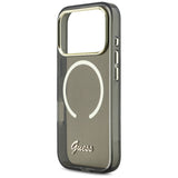 Guess IML Script Metal MagSafe Case til iPhone 17 Pro Max - sort