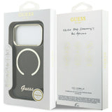 Guess IML Script Metal MagSafe Case til iPhone 17 Pro Max - sort