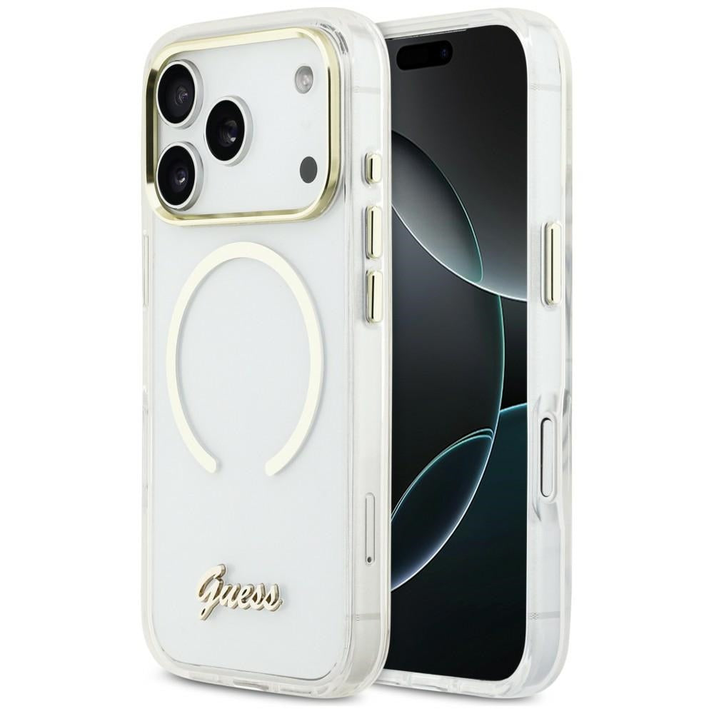 Guess IML Script Metal MagSafe Case til iPhone 17 Pro - klar