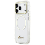 Guess IML Script Metal MagSafe Case til iPhone 17 Pro - klar