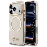 Guess IML Script Metal MagSafe Case til iPhone 17 Pro - Pink