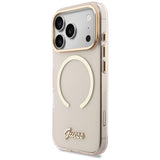 Guess IML Script Metal MagSafe Case til iPhone 17 Pro - Pink