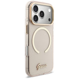 Guess IML Script Metal MagSafe Case til iPhone 17 Pro - Pink