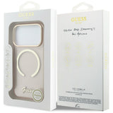 Guess IML Script Metal MagSafe Case til iPhone 17 Pro - Pink