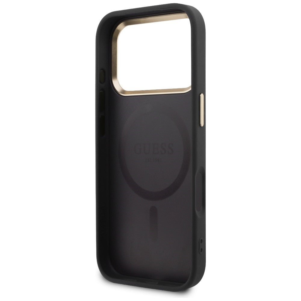 Guess perforeret 4G MagSafe-fodral til iPhone 17 Pro Max - sort