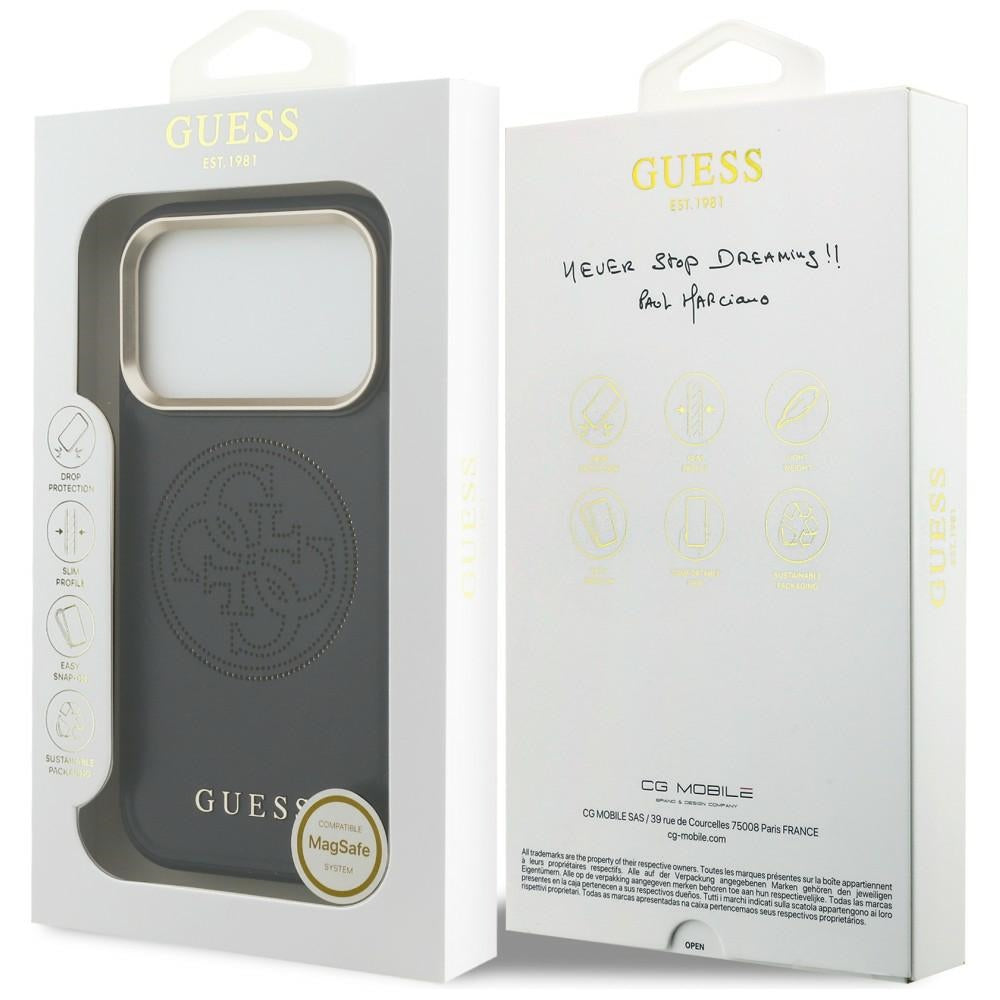 Guess perforeret 4G MagSafe-fodral til iPhone 17 Pro Max - sort