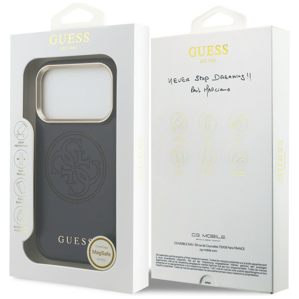 Guess perforeret 4G MagSafe-fodral til iPhone 17 Pro Max - blå