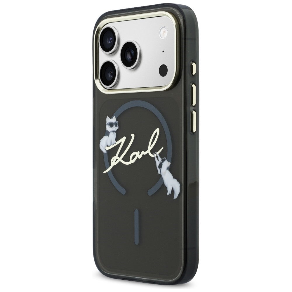 Karl Lagerfeld IML Choupettes Karl Script Logo MagSafe Case til iPhone 17 Pro - sort