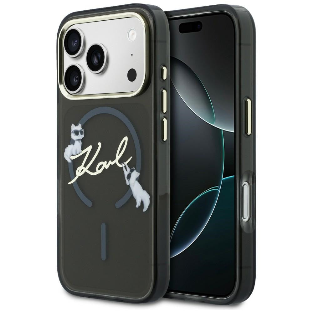 Karl Lagerfeld IML Choupettes Karl Script Logo MagSafe Case til iPhone 17 Pro Max - sort