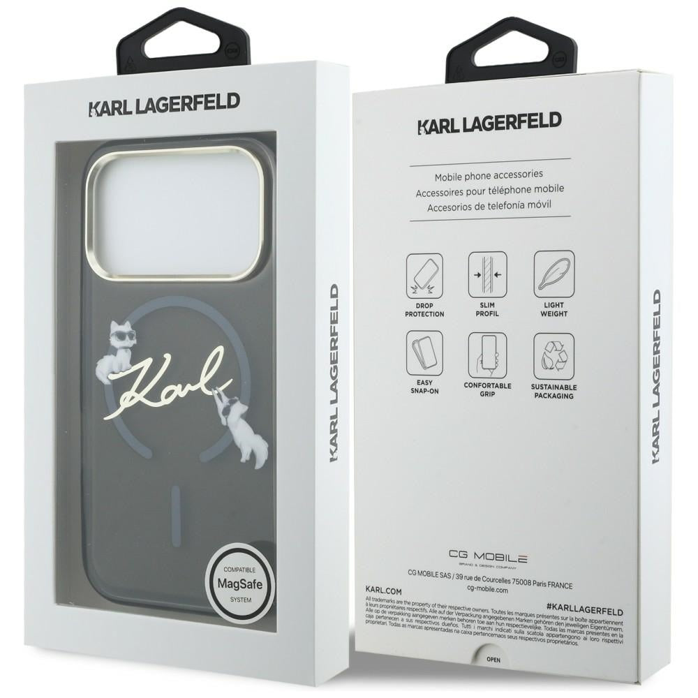 Karl Lagerfeld IML Choupettes Karl Script Logo MagSafe Case til iPhone 17 Pro Max - sort