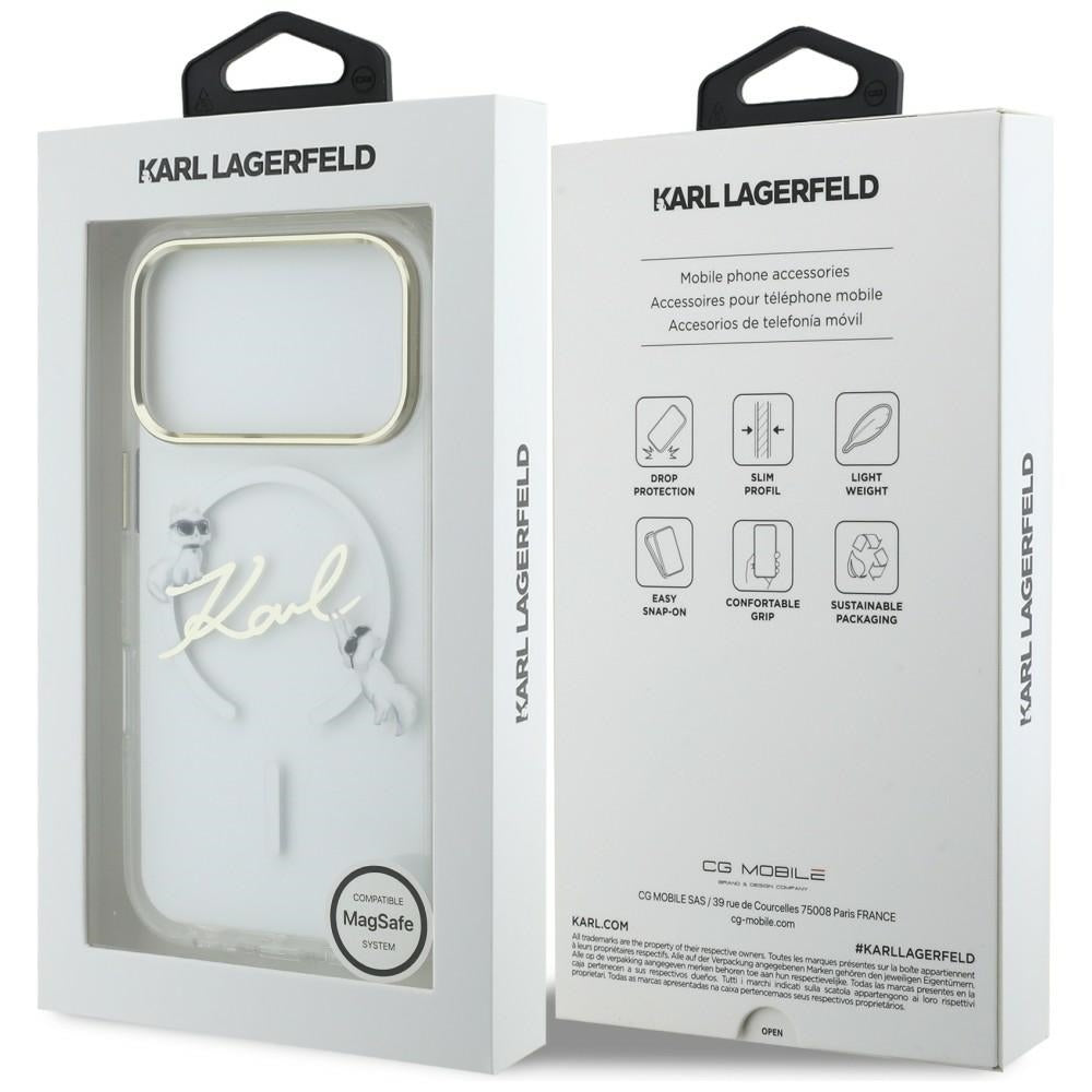 Karl Lagerfeld IML Choupettes Karl Script Logo MagSafe Case til iPhone 17 Pro Max - Klar