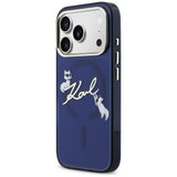 Karl Lagerfeld IML Choupettes Karl Script Logo MagSafe Case til iPhone 17 Pro - Blå