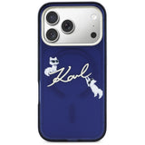 Karl Lagerfeld IML Choupettes Karl Script Logo MagSafe Case til iPhone 17 Pro - Blå