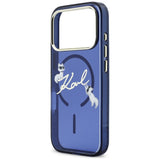 Karl Lagerfeld IML Choupettes Karl Script Logo MagSafe Case til iPhone 17 Pro - Blå
