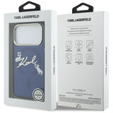 Karl Lagerfeld IML Choupettes Karl Script Logo MagSafe Case til iPhone 17 Pro - Blå
