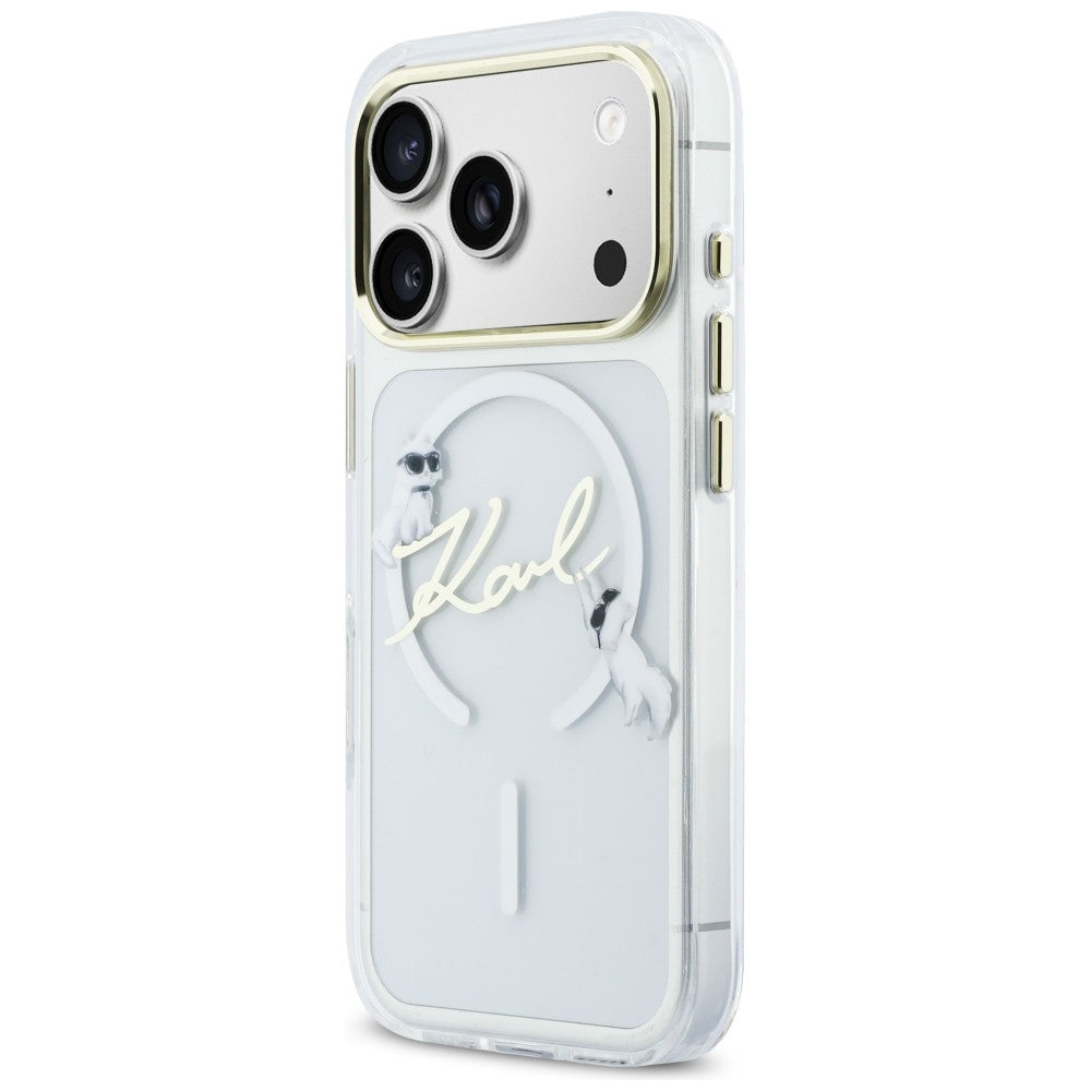 Karl Lagerfeld IML Choupettes Karl Script Logo MagSafe Case til iPhone 17 Pro - Klar