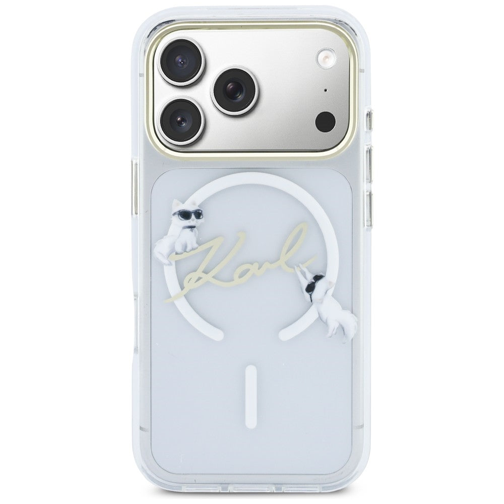 Karl Lagerfeld IML Choupettes Karl Script Logo MagSafe Case til iPhone 17 Pro - Klar