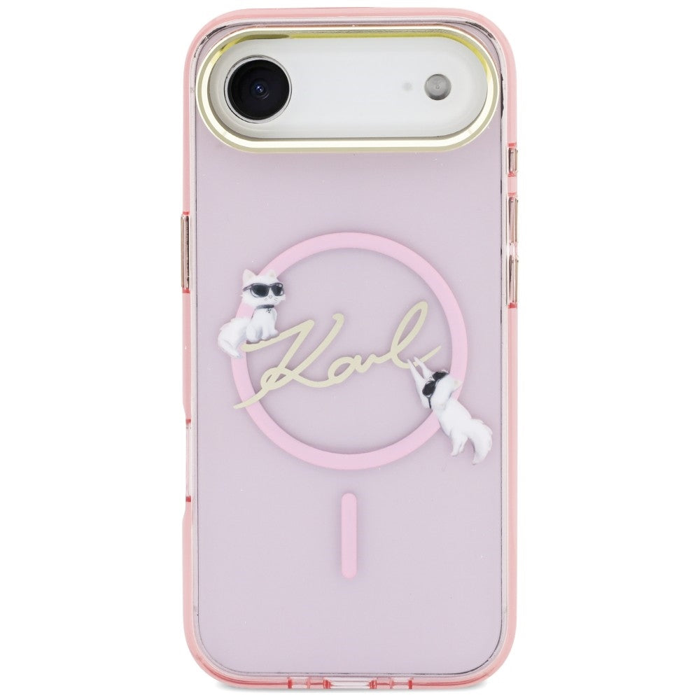 Karl Lagerfeld IML Choupettes Karl Script Logo MagSafe iPhone Air Case - Pink