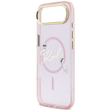 Karl Lagerfeld IML Choupettes Karl Script Logo MagSafe iPhone Air Case - Pink