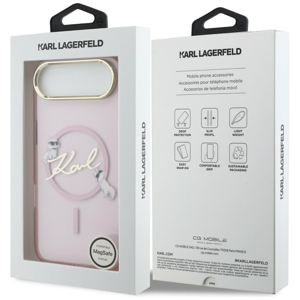Karl Lagerfeld IML Choupettes Karl Script Logo MagSafe iPhone Air Case - Pink