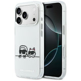 Karl Lagerfeld IML Karl & Choupette Peekaboo Logo MagSafe Case til iPhone 17 Pro - Hvid