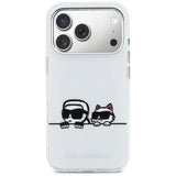 Karl Lagerfeld IML Karl & Choupette Peekaboo Logo MagSafe Case til iPhone 17 Pro - Hvid