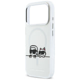 Karl Lagerfeld IML Karl & Choupette Peekaboo Logo MagSafe Case til iPhone 17 Pro - Hvid