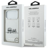 Karl Lagerfeld IML Karl & Choupette Peekaboo Logo MagSafe Case til iPhone 17 Pro - Hvid