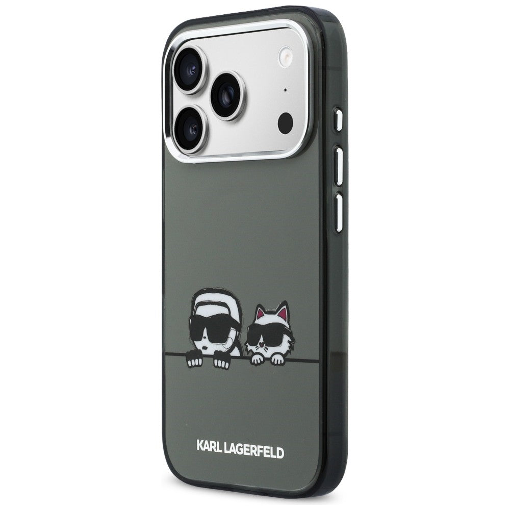 Karl Lagerfeld IML Karl & Choupette Peekaboo Logo MagSafe Case til iPhone 17 Pro - sort