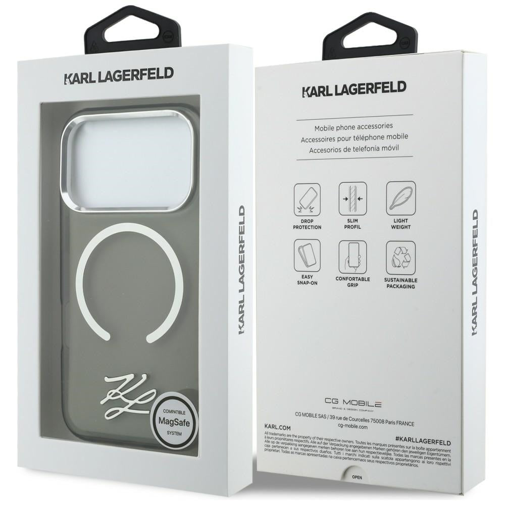 Karl Lagerfeld IML KL Script Logo MagSafe Case til iPhone 17 Pro - sort