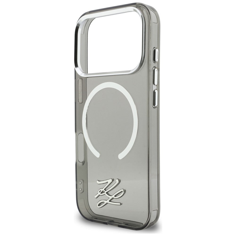 Karl Lagerfeld IML KL Script Logo MagSafe Case til iPhone 17 Pro Max - sort