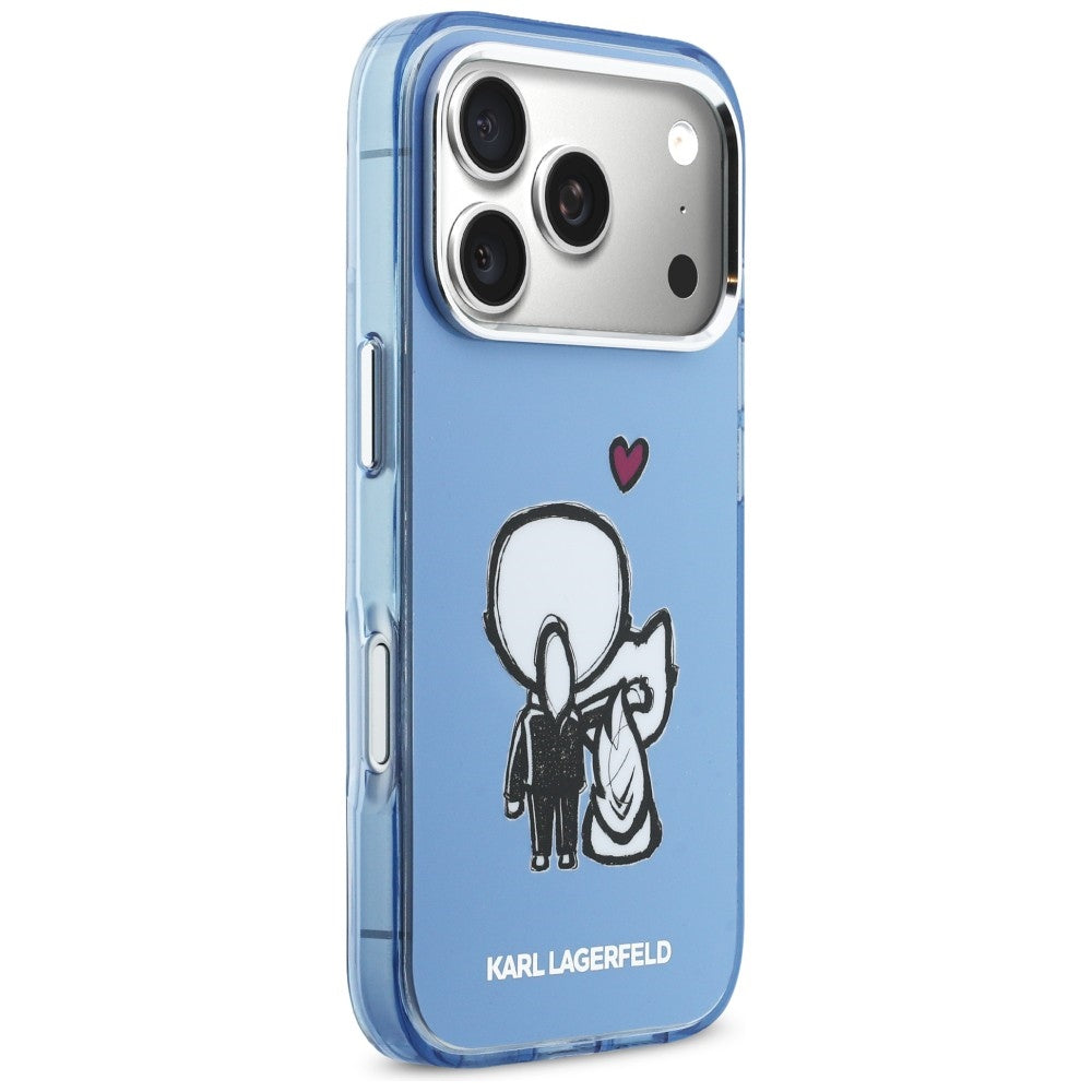 Karl Lagerfeld Karl & Choupette MagSafe bagtilhæng til iPhone 17 Pro - Blå