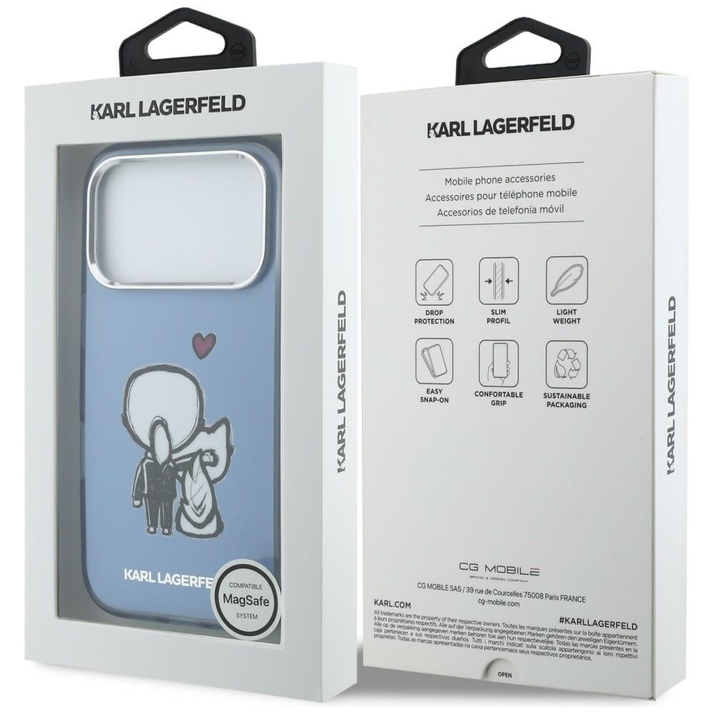 Karl Lagerfeld Karl & Choupette MagSafe bagtilhæng til iPhone 17 Pro - Blå