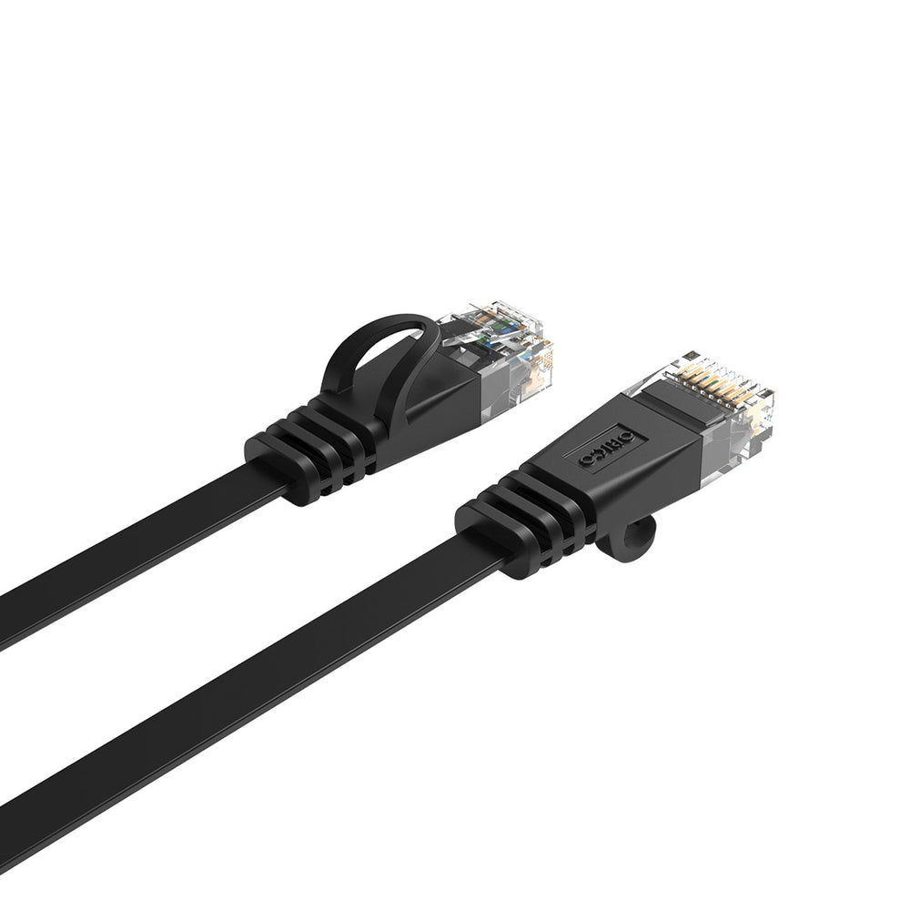 Orico PUG-C6B CAT6 1000Mbps RJ45 Ethernet Network Cable, Flat LAN, 15m, Black
