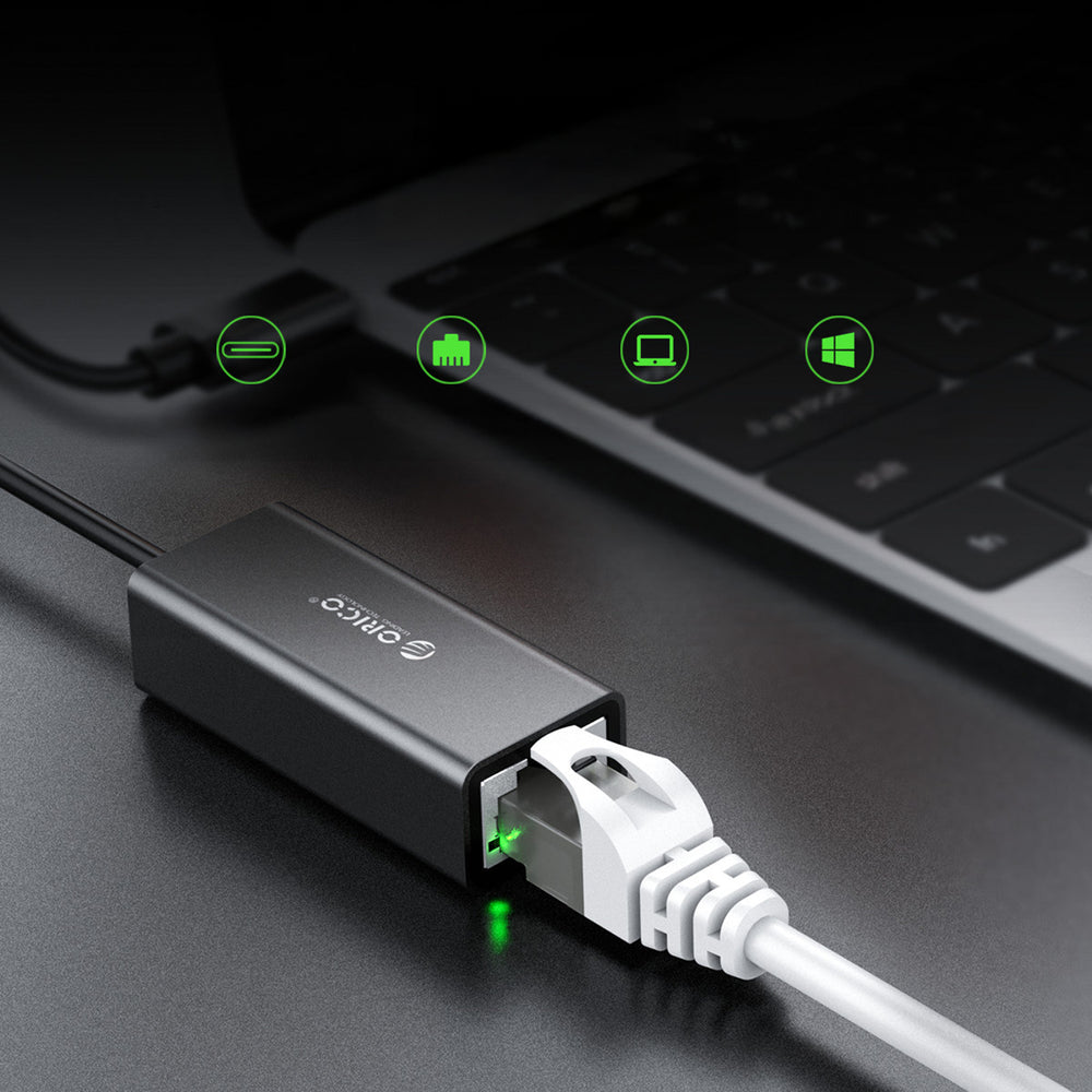 Orico XC-R45-V1 USB-C to RJ45 Gigabit Ethernet 1 Gbps Network Adapter - Black
