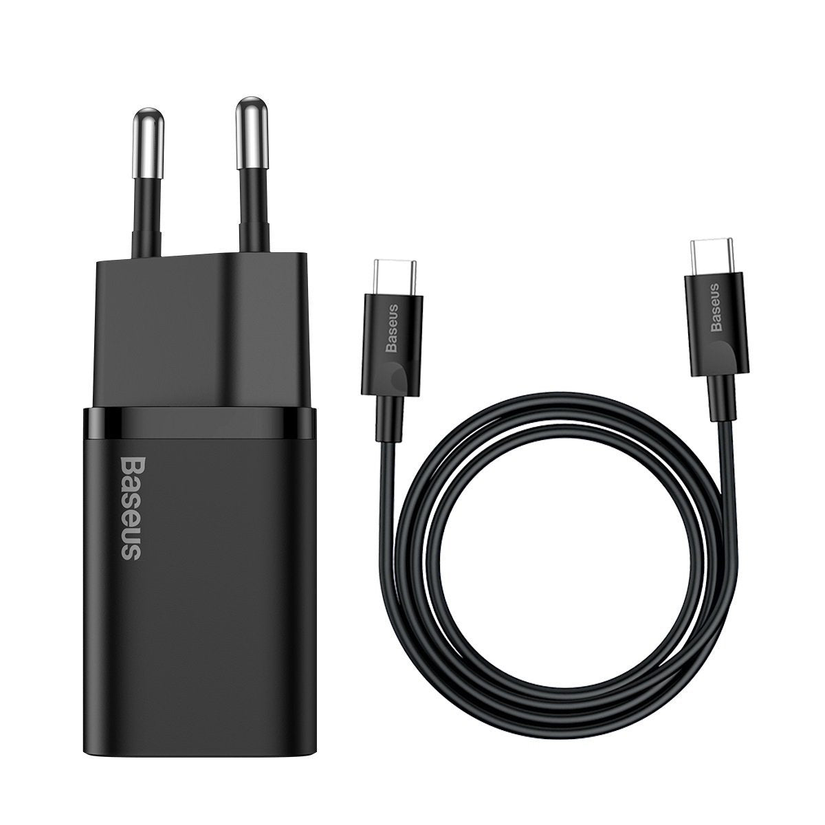 Baseus Super Si Quick Charger 1C 25W med USB-C kabel til USB-C 1m (sort)
