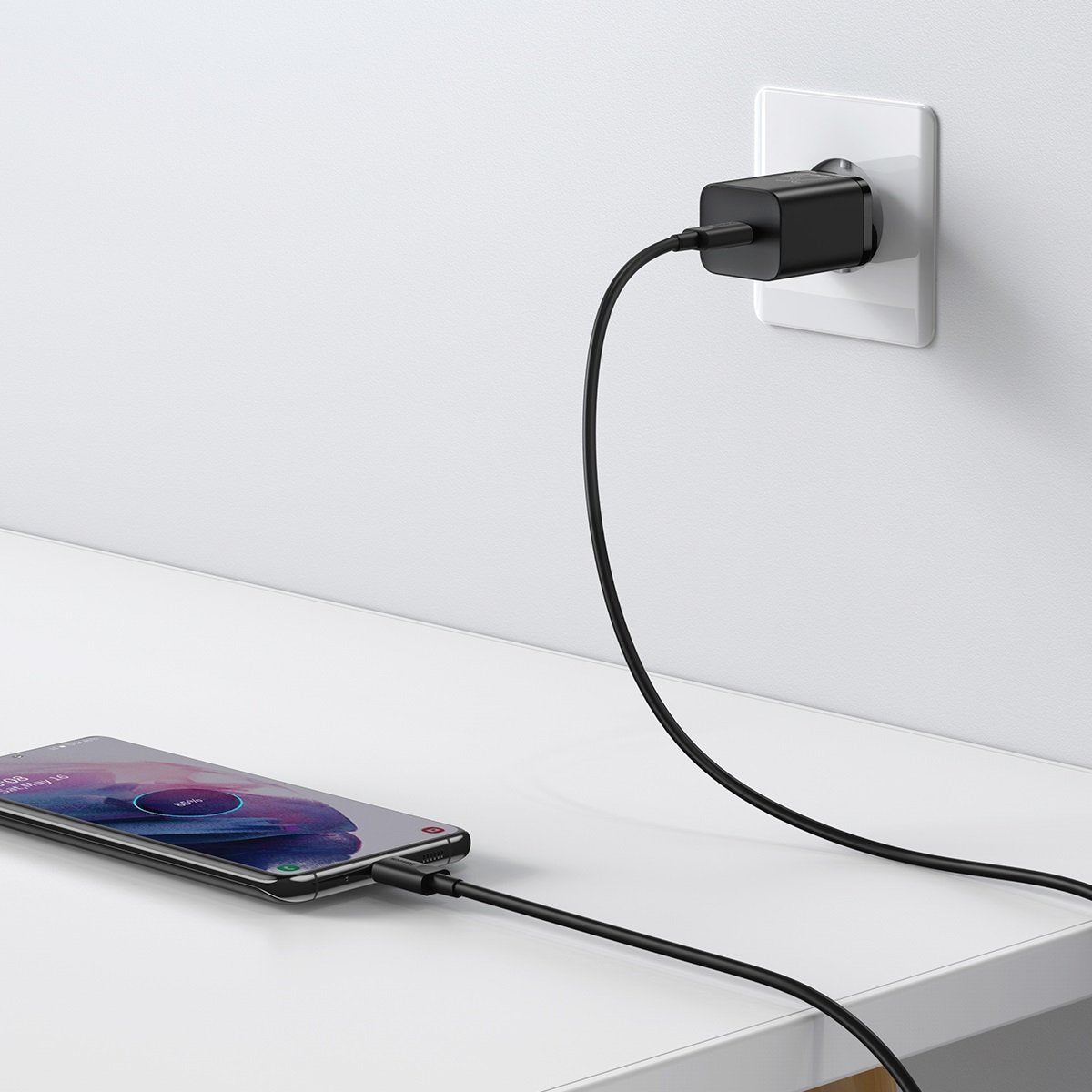 Baseus Super Si Quick Charger 1C 25W med USB-C kabel til USB-C 1m (sort)
