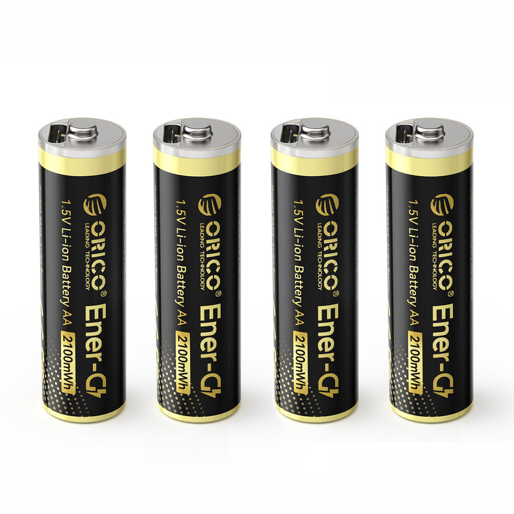 Orico Ener-G EG5C Lithium Battery 1.5V 2100mWh AA USB-C Rechargeable Battery with Charging Cable 4 pcs.