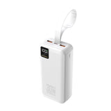 Wozinsky W8-W 30000mAh 30W Powerbank 2x USB-A og USB-C med lommelygte - hvid